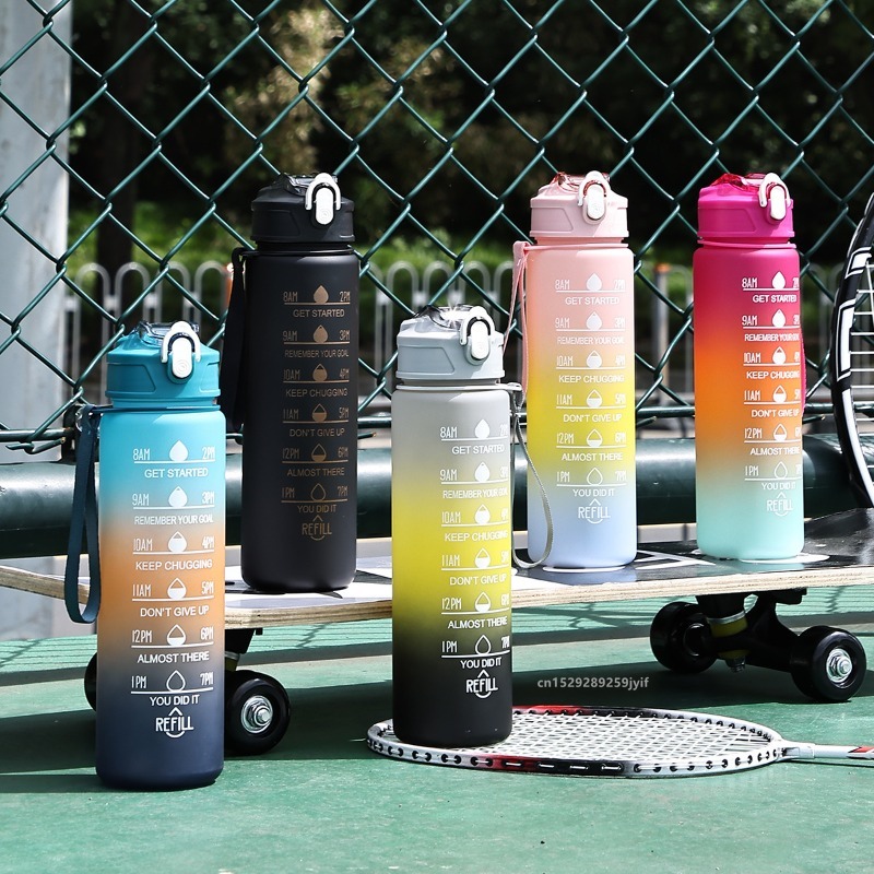 Outdoor Sports Adventure - 800ML Sports Water Bottle with Time-Tracking